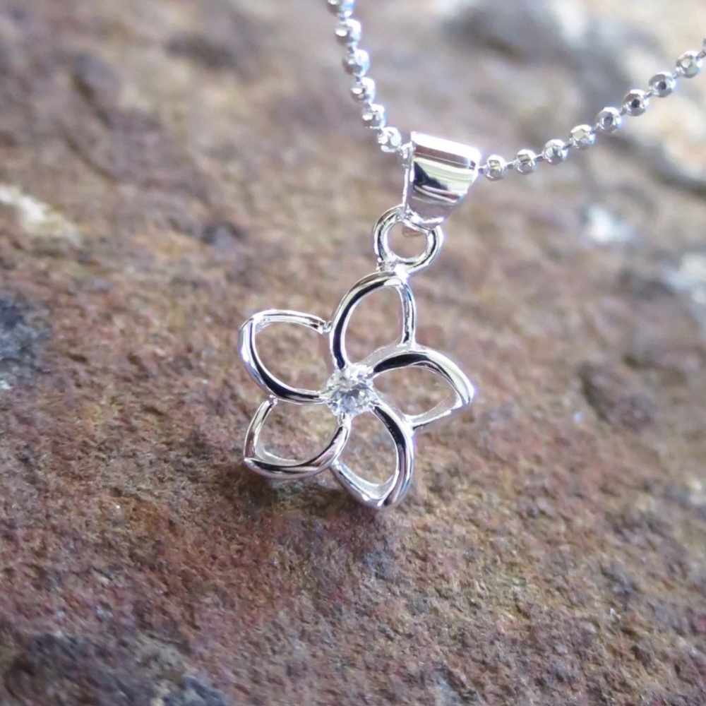 🆕Hawaiian Plumeria Sterling Silver Pendant